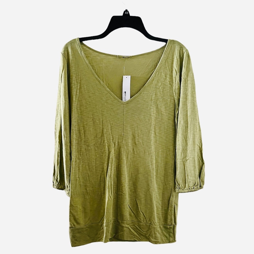 LA Made by Anthropologie Long Sleeved Chateau Dolman V-Neck Eucalyptus Knit Top